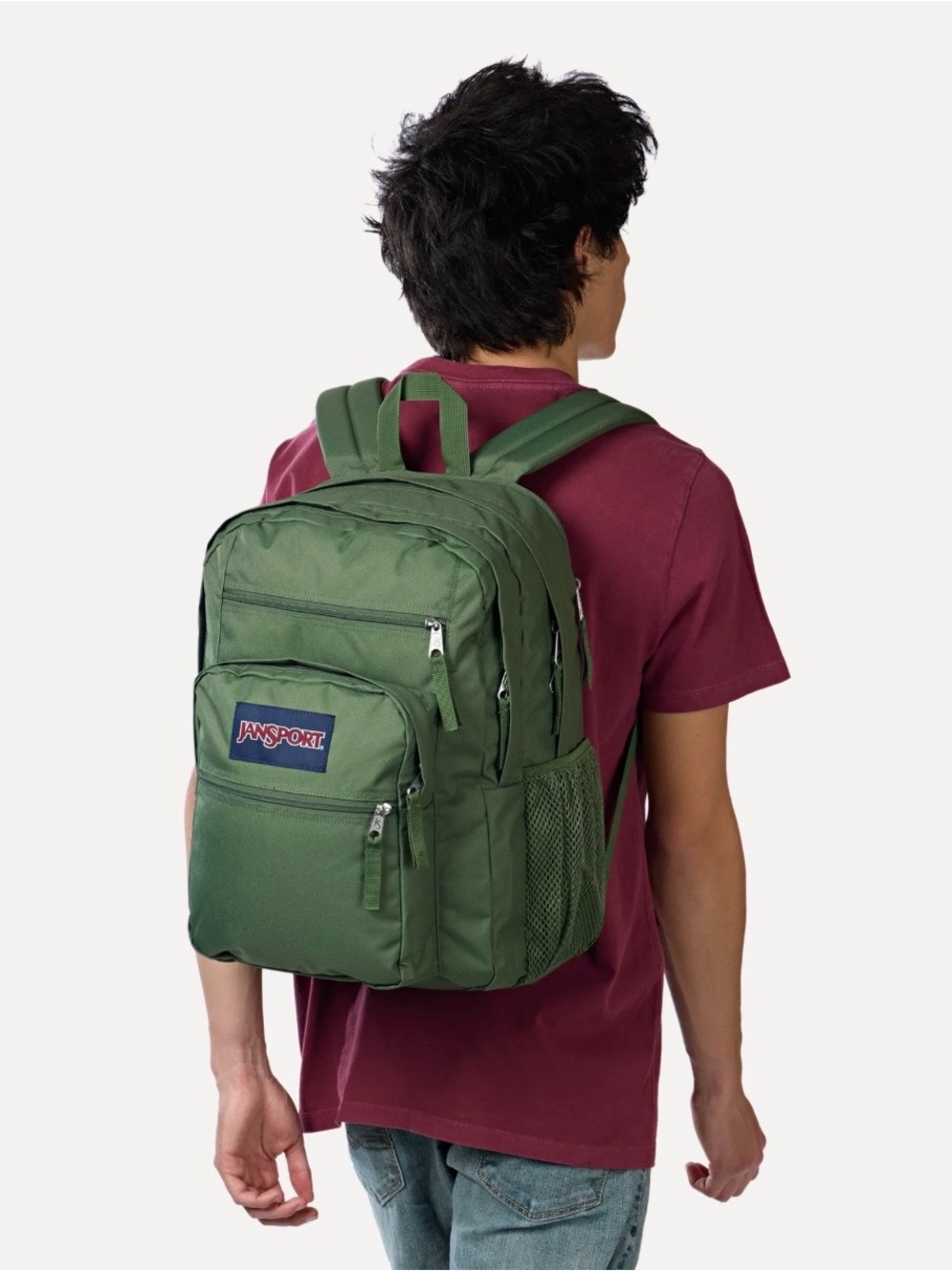 Jansport Big Student Cargo Green Backpack School Travel